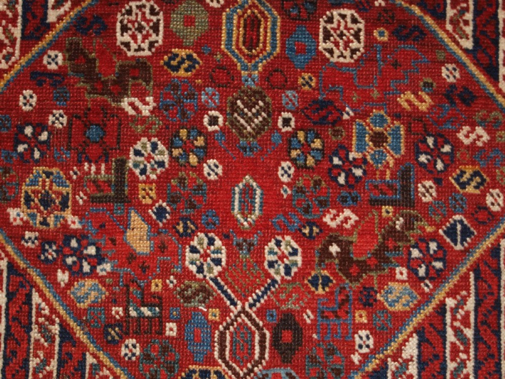 ANTIQUE TRIBAL KHAMSEH RUG WITH CANE DESIGN, CIRCA 1880. View VIII
