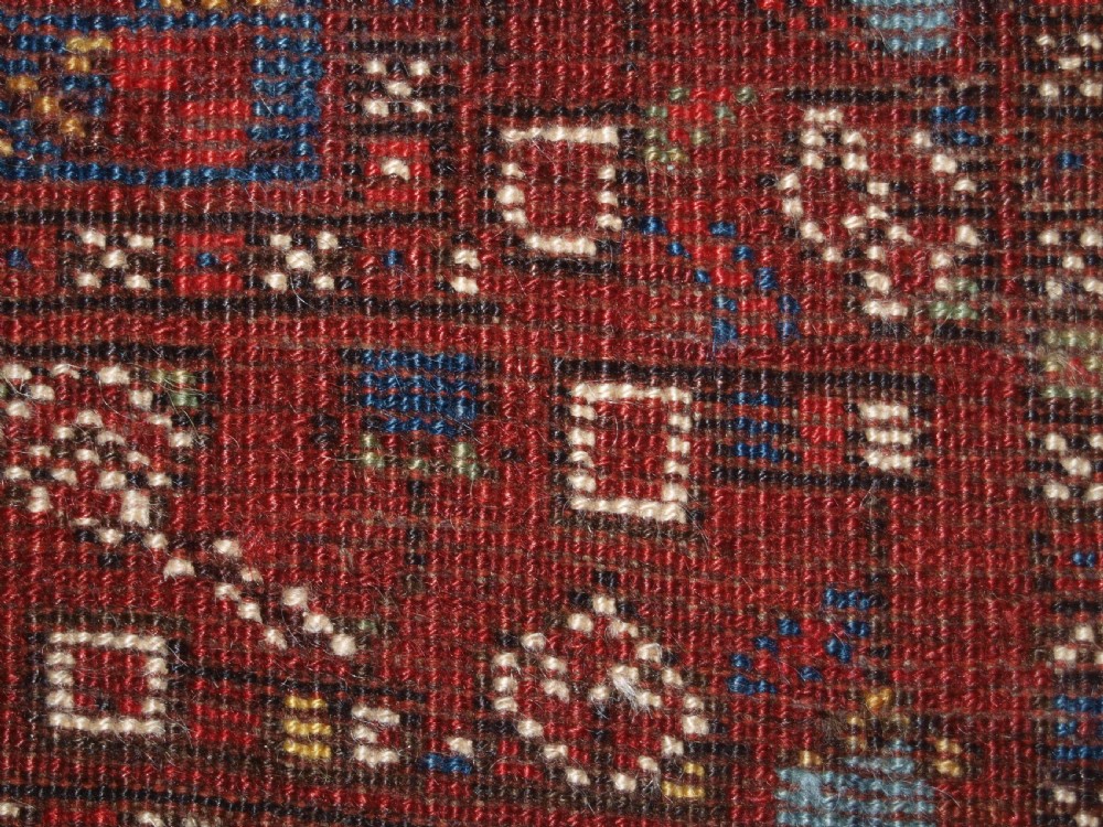 ANTIQUE TRIBAL KHAMSEH RUG WITH CANE DESIGN, CIRCA 1880. View XIII