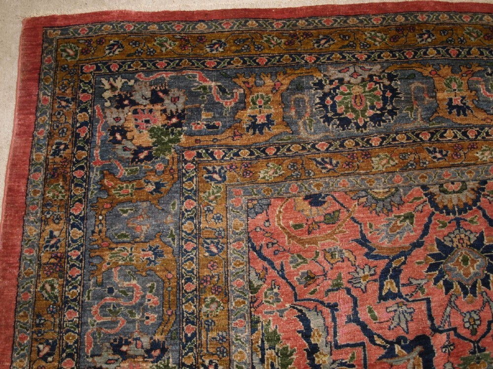 ANTIQUE TABRIZ CARPET, SOFT PASTEL COLOURS, CIRCA 1900. View III