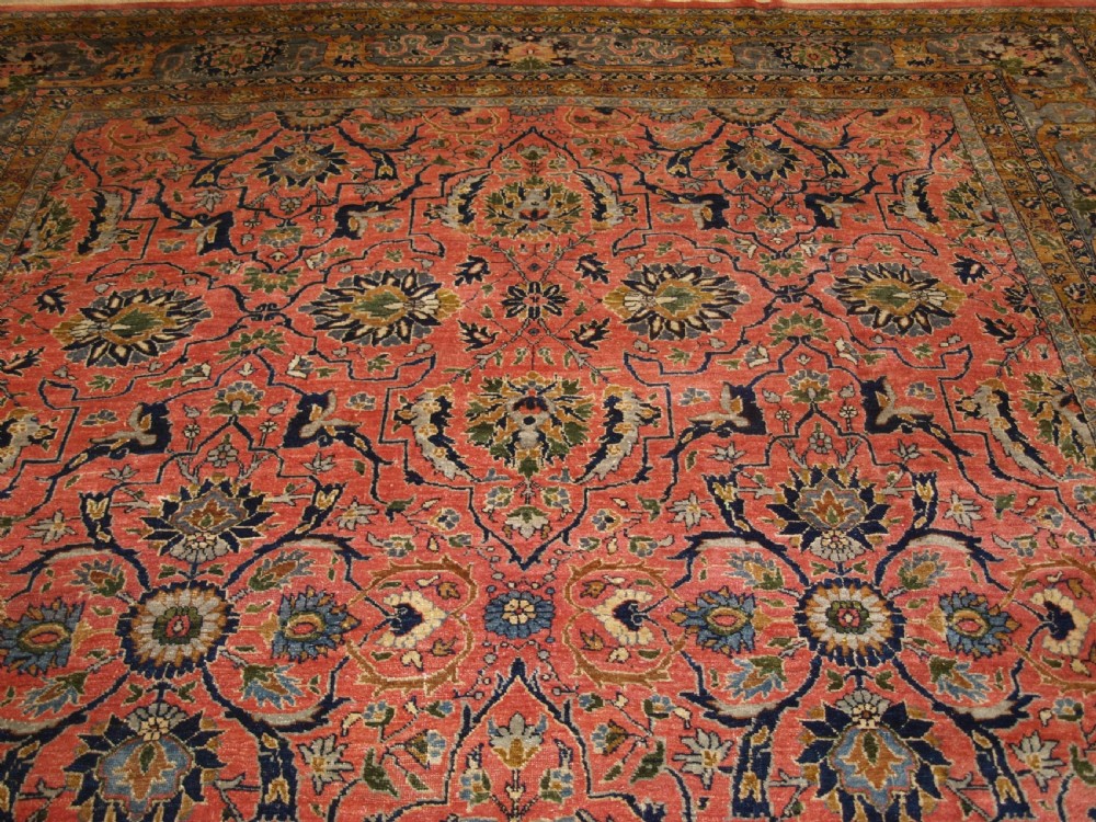 ANTIQUE TABRIZ CARPET, SOFT PASTEL COLOURS, CIRCA 1900. View IV