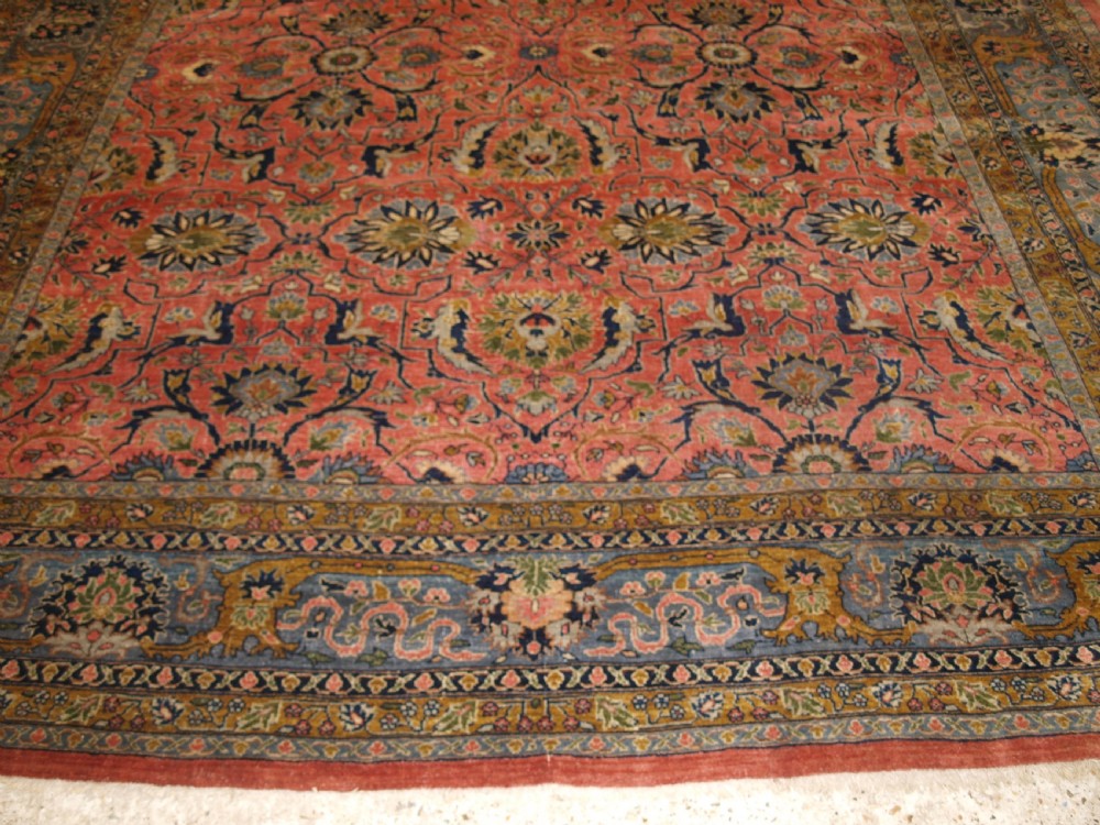 ANTIQUE TABRIZ CARPET, SOFT PASTEL COLOURS, CIRCA 1900. View VI