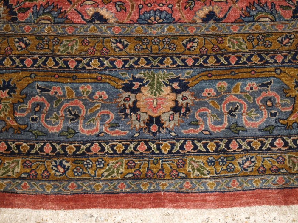 ANTIQUE TABRIZ CARPET, SOFT PASTEL COLOURS, CIRCA 1900. View XI