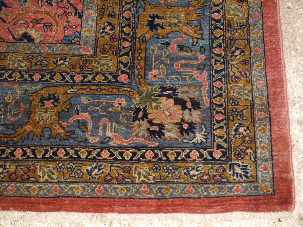 ANTIQUE TABRIZ CARPET, SOFT PASTEL COLOURS, CIRCA 1900. View XIII