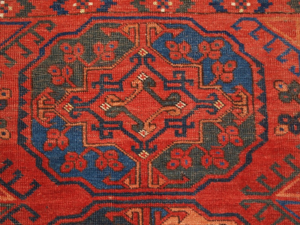 ANTIQUE ERSARI TURKMEN MAIN CARPET, VERY LARGE GULS, CIRCA 1880 OR EARLIER. View VII