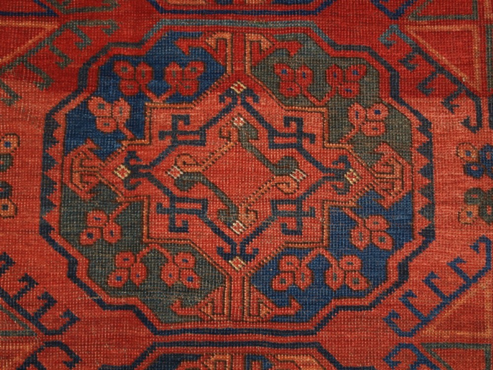 ANTIQUE ERSARI TURKMEN MAIN CARPET, VERY LARGE GULS, CIRCA 1880 OR EARLIER. View IX