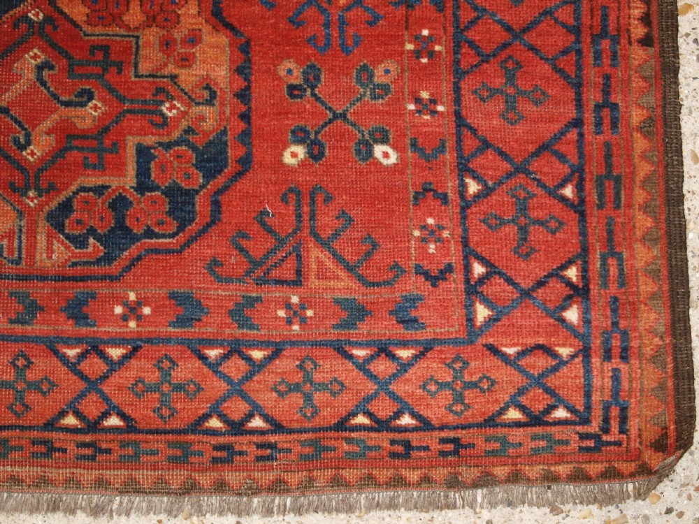 ANTIQUE ERSARI TURKMEN MAIN CARPET, VERY LARGE GULS, CIRCA 1880 OR EARLIER. View XII