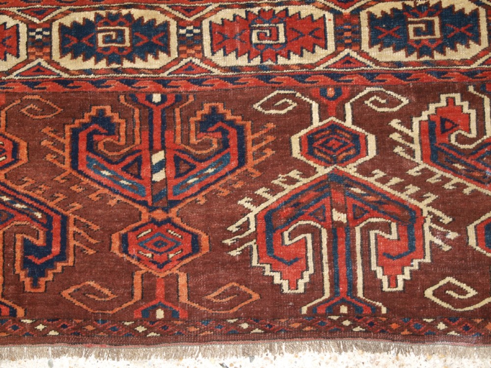 ANTIQUE YOMUT TURKMEN CARPET WITH SUPERB LARGE ELEM PANELS, CIRCA 1850/70. View XI