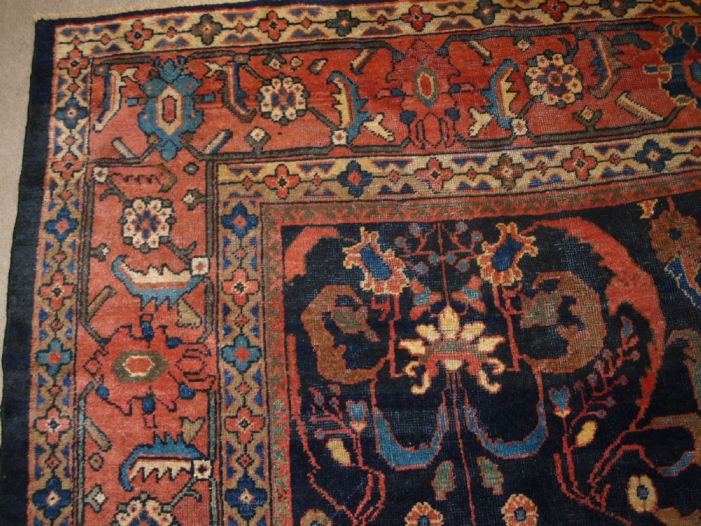 ANTIQUE MAHAL CARPET, COUNTRY HOUSE LOOK, GREAT COLOUR, CIRCA 1900. View III