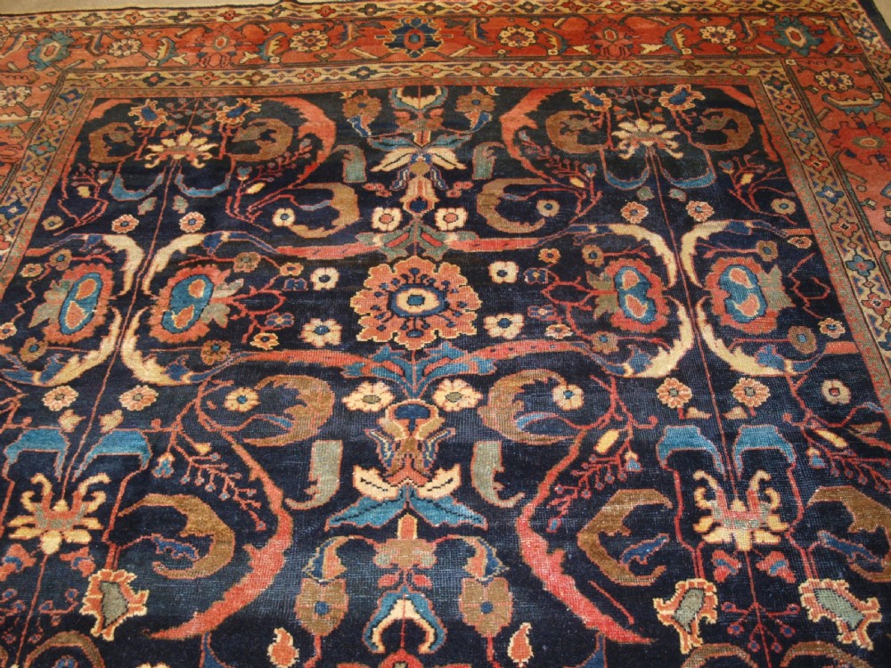 ANTIQUE MAHAL CARPET, COUNTRY HOUSE LOOK, GREAT COLOUR, CIRCA 1900. View IV