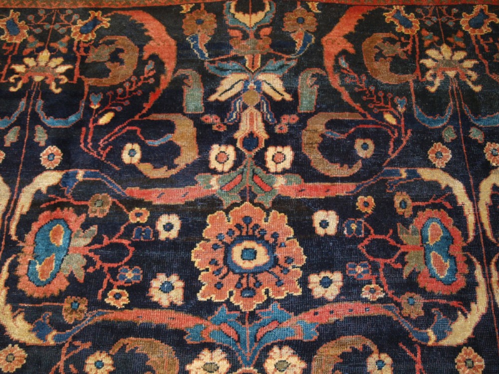 ANTIQUE MAHAL CARPET, COUNTRY HOUSE LOOK, GREAT COLOUR, CIRCA 1900. View VII