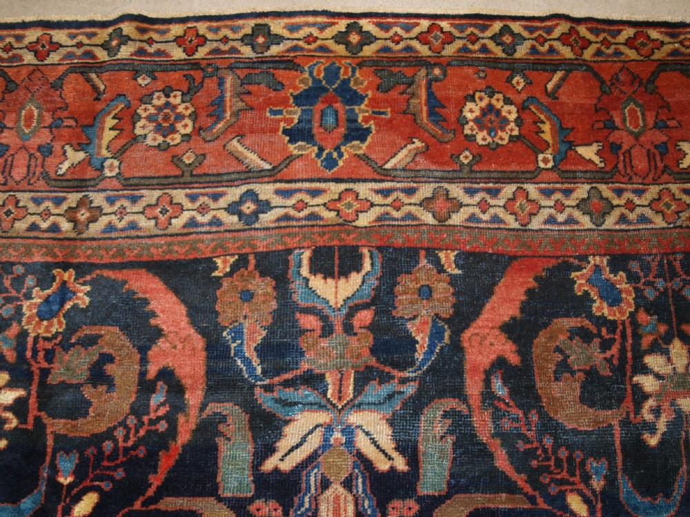 ANTIQUE MAHAL CARPET, COUNTRY HOUSE LOOK, GREAT COLOUR, CIRCA 1900. View VIII