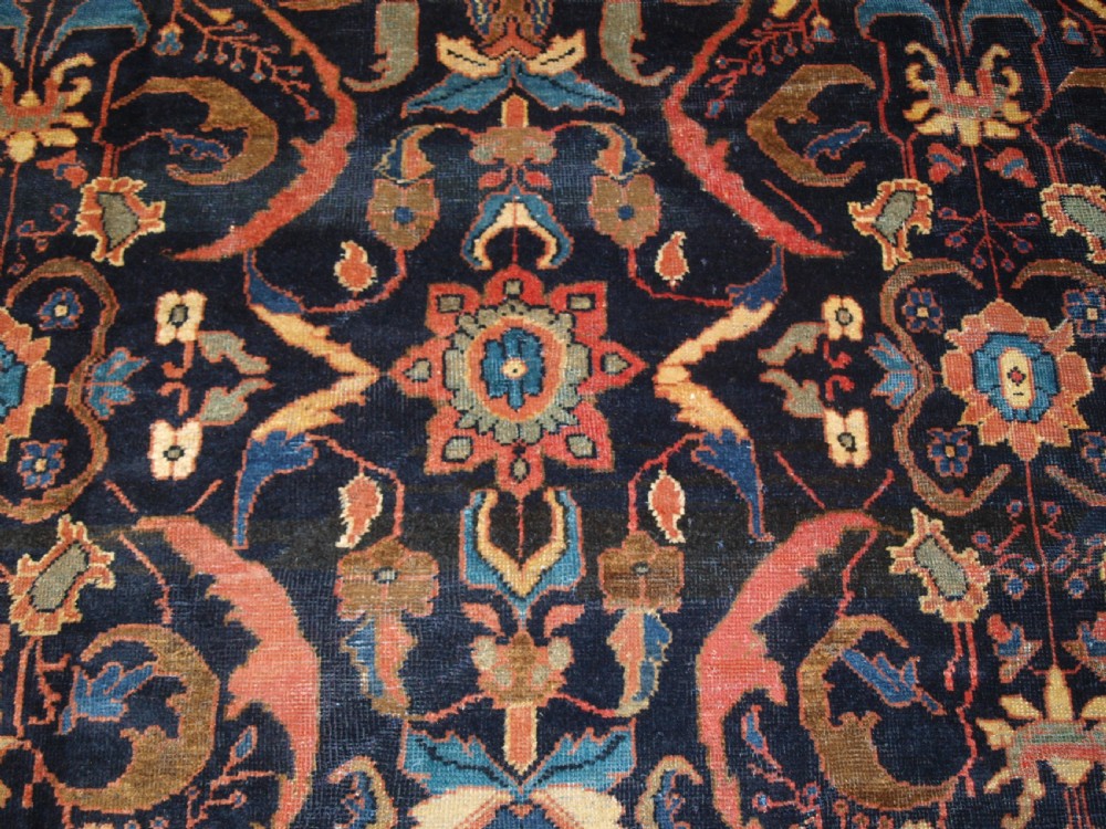 ANTIQUE MAHAL CARPET, COUNTRY HOUSE LOOK, GREAT COLOUR, CIRCA 1900. View IX