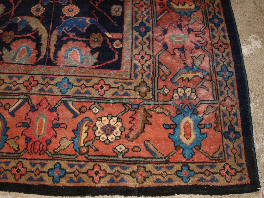 ANTIQUE MAHAL CARPET, COUNTRY HOUSE LOOK, GREAT COLOUR, CIRCA 1900. View X