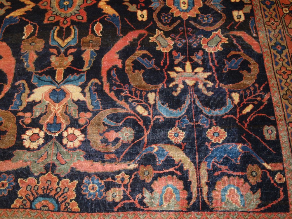 ANTIQUE MAHAL CARPET, COUNTRY HOUSE LOOK, GREAT COLOUR, CIRCA 1900. View XI