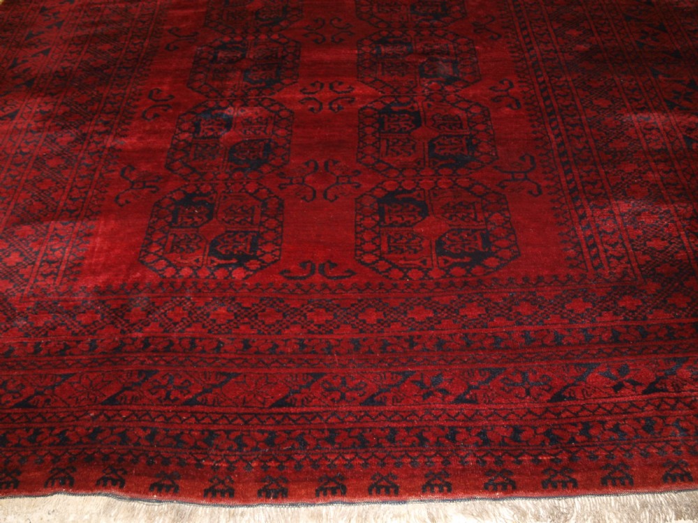 OLD AFGHAN ERSARI VILLAGE CARPET, RICH DEEP RED COLOUR, CIRCA 1920. View VI