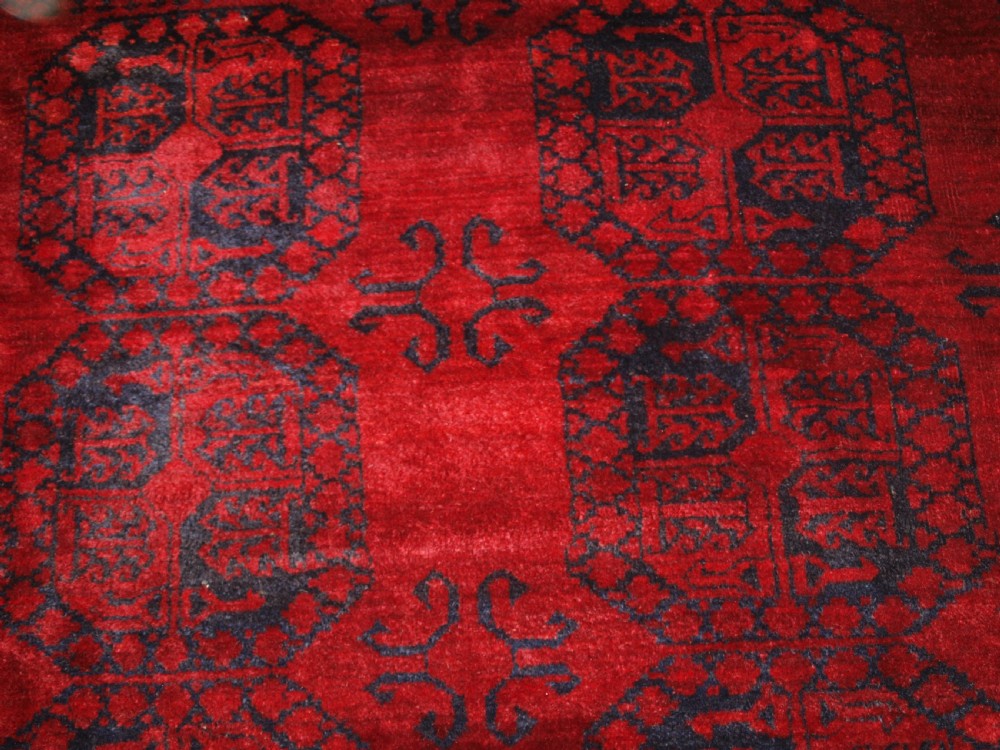 OLD AFGHAN ERSARI VILLAGE CARPET, RICH DEEP RED COLOUR, CIRCA 1920. View VII