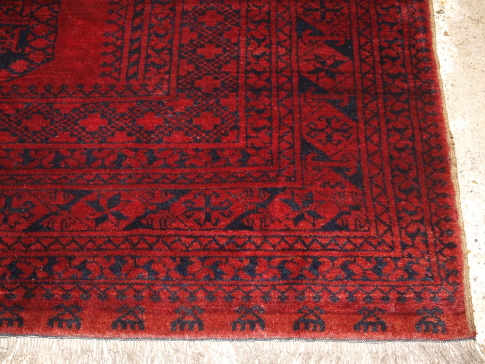 OLD AFGHAN ERSARI VILLAGE CARPET, RICH DEEP RED COLOUR, CIRCA 1920. View IX