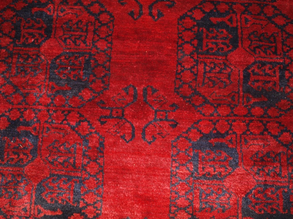 OLD AFGHAN ERSARI VILLAGE CARPET, RICH DEEP RED COLOUR, CIRCA 1920. View X