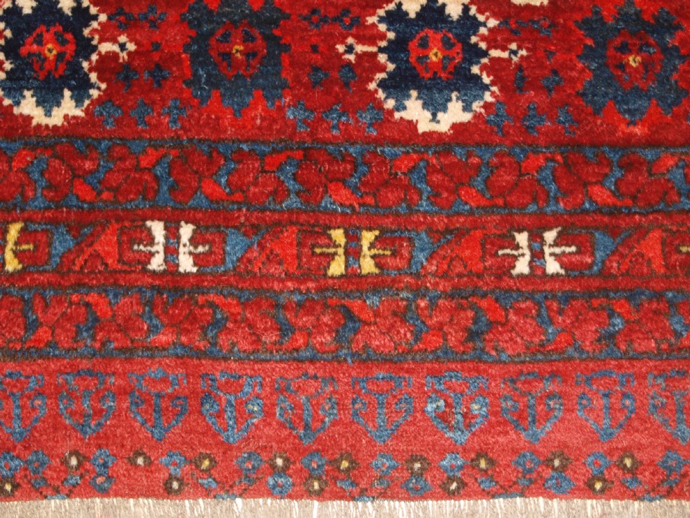 ANTIQUE AFGHAN TURKMEN ENSI, DOOR HANGING RUG, UNUSUAL DESIGN, CIRCA 1900/20. View VIII