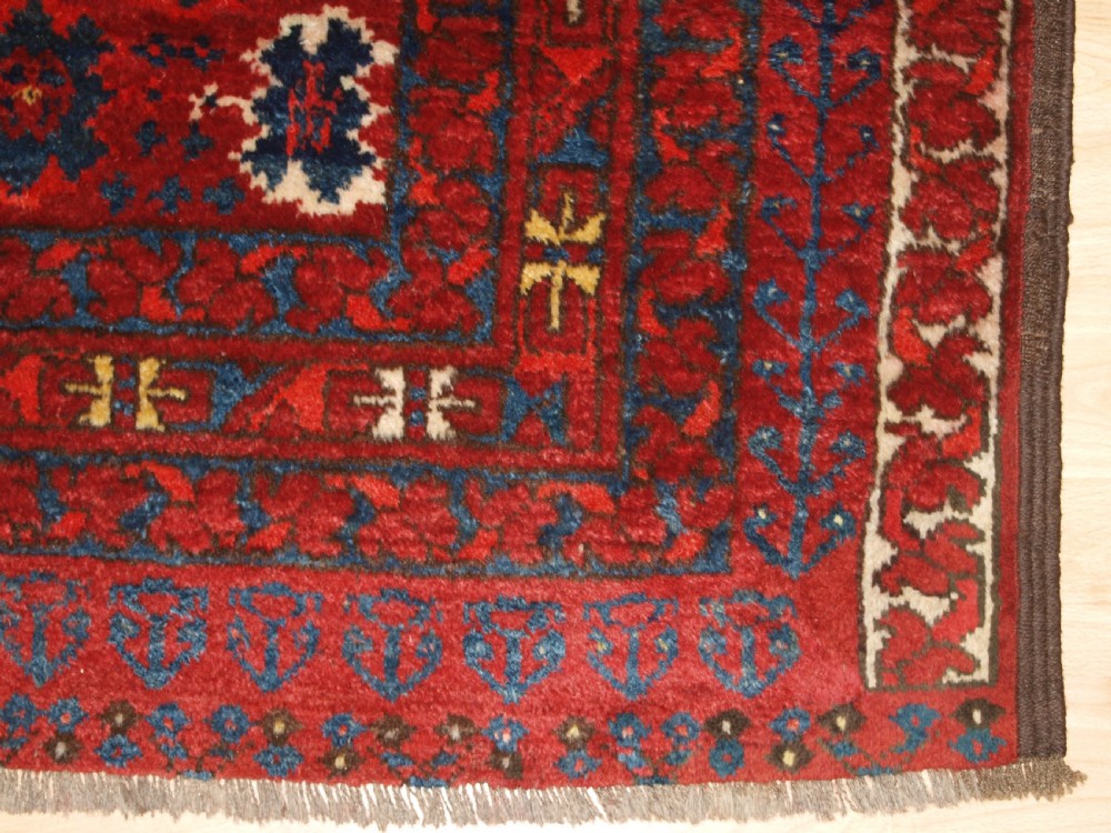 ANTIQUE AFGHAN TURKMEN ENSI, DOOR HANGING RUG, UNUSUAL DESIGN, CIRCA 1900/20. View IX