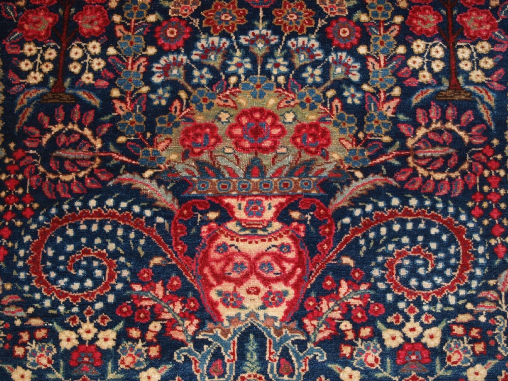 ANTIQUE TABRIZ RUG OF FLORAL VASE PRAYER DESIGN, ONE OF A PAIR, CIRCA 1920. View VI