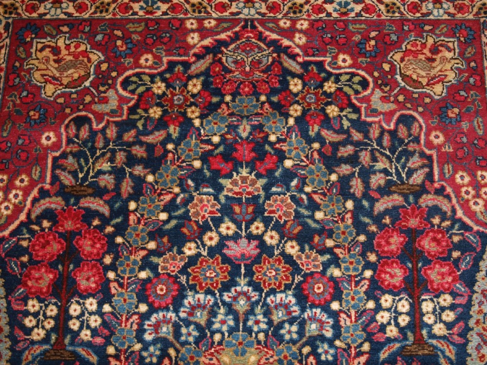 ANTIQUE TABRIZ RUG OF FLORAL VASE PRAYER DESIGN, ONE OF A PAIR, CIRCA 1920. View VII