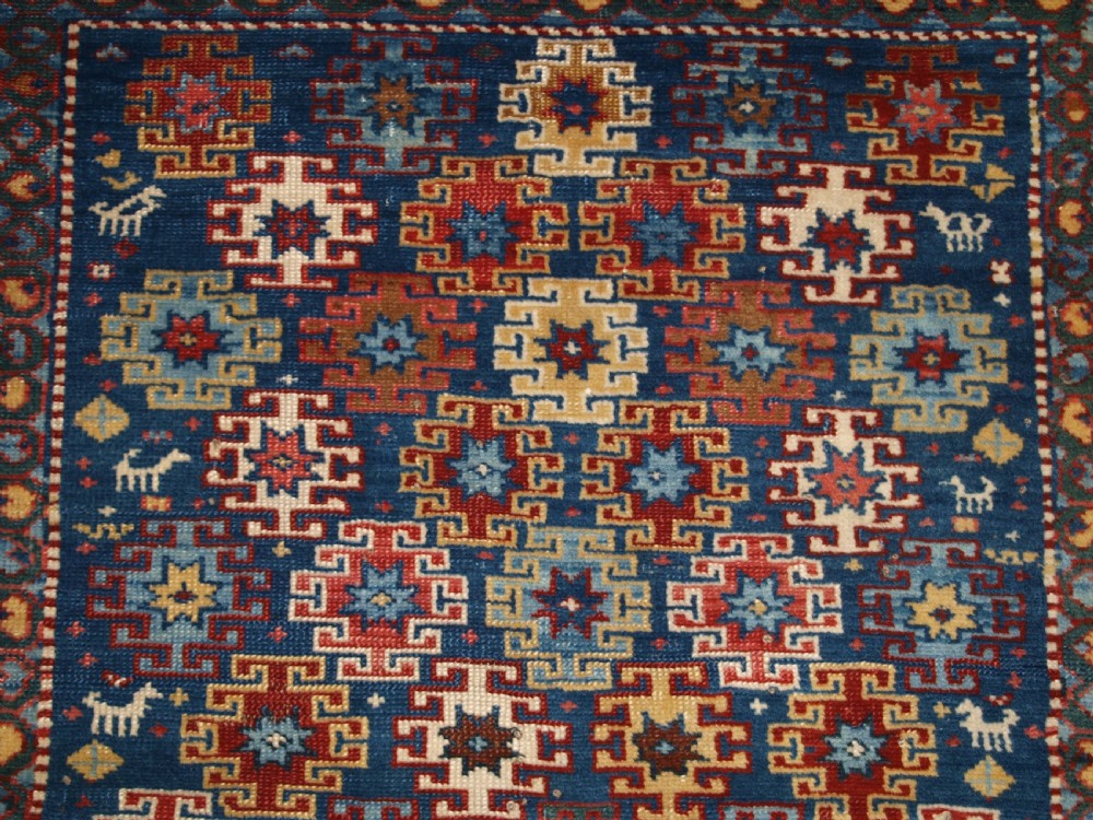 ANTIQUE CAUCASIAN DERBENT RUG, SMALL SQUARE SIZE, GREAT DESIGN, CIRCA 1900. View IV