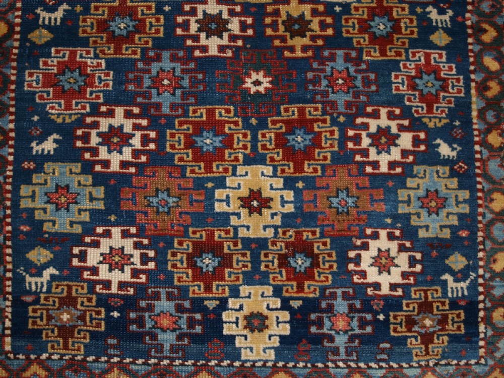 ANTIQUE CAUCASIAN DERBENT RUG, SMALL SQUARE SIZE, GREAT DESIGN, CIRCA 1900. View VI