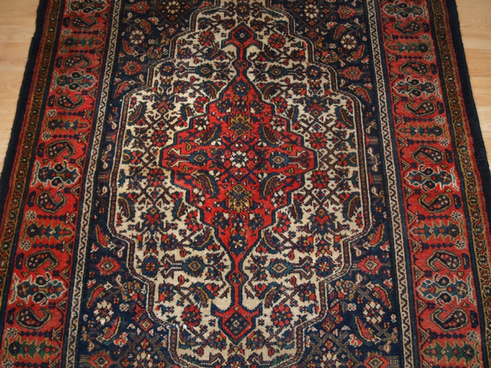 ANTIQUE MALAYER VILLAGE RUG, SOFT RED BORDER, CIRCA 1920. View V