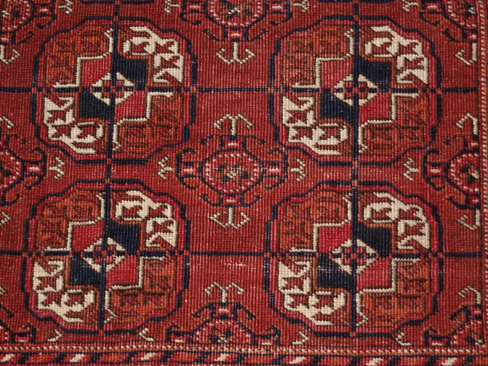 ANTIQUE TEKKE TURKMEN RUG, SMALL SIZE AND GOOD COLOUR, CIRCA 1900. View VIII