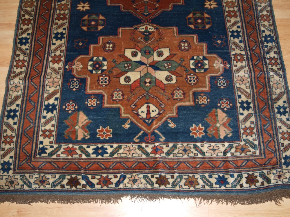 ANTIQUE CAUCASIAN DERBENT TRIPLE MEDALLION RUG, CIRCA 1900. View VI