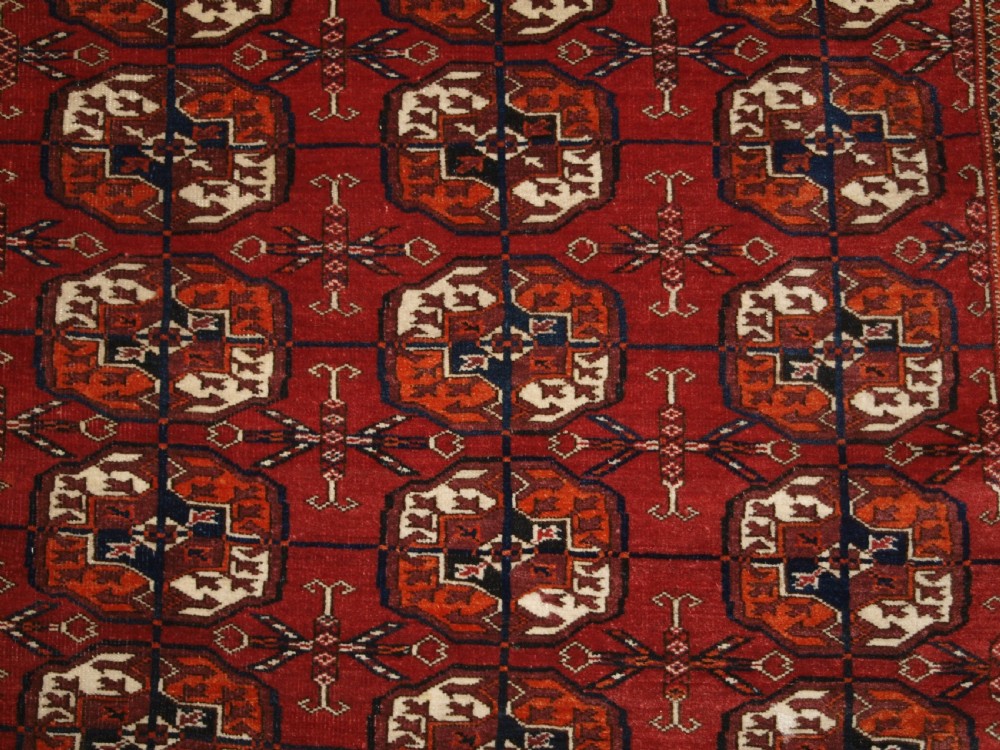 ANTIQUE TEKKE TURKMEN RUG, SUPERB COLOUR, GREAT CONDITION, CIRCA 1900. View V