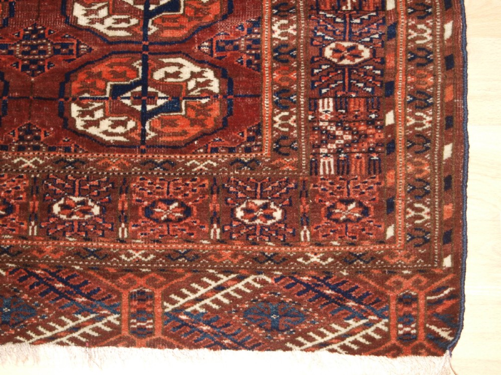 ANTIQUE TEKKE TURKMEN RUG, SMALL SIZE, RED / BROWN COLOUR, CIRCA 1900. View VIII
