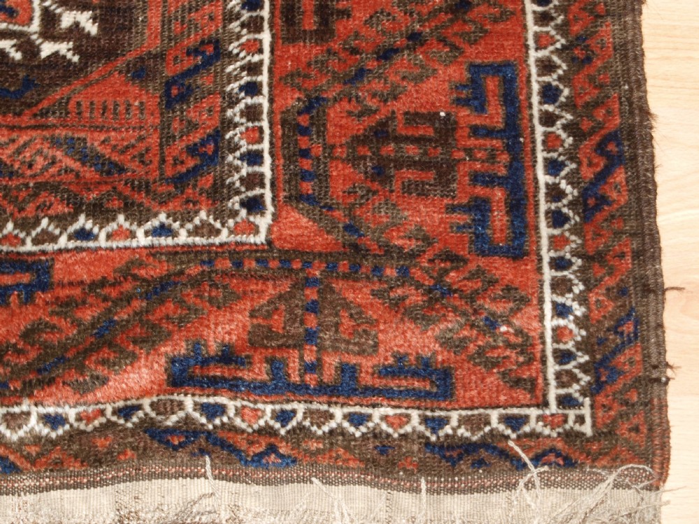 ANTIQUE MAHDAD KHANI BALUCH RUG, LARGE TURKMEN GULS, CIRCA 1900. View VIII