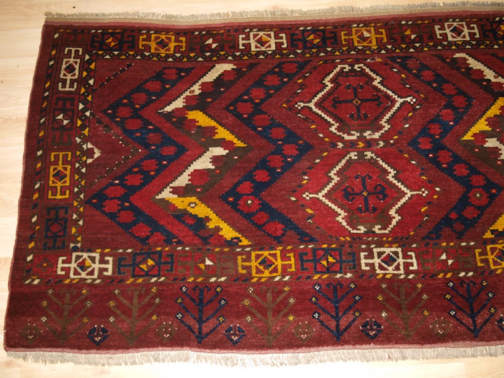 ANTIQUE ERSARI BESHIR TURKMEN IKAT DESIGN CHUVAL, CIRCA 1900. View II