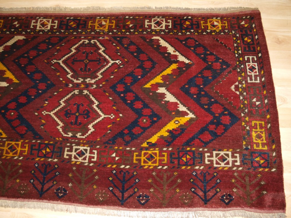ANTIQUE ERSARI BESHIR TURKMEN IKAT DESIGN CHUVAL, CIRCA 1900. View IV