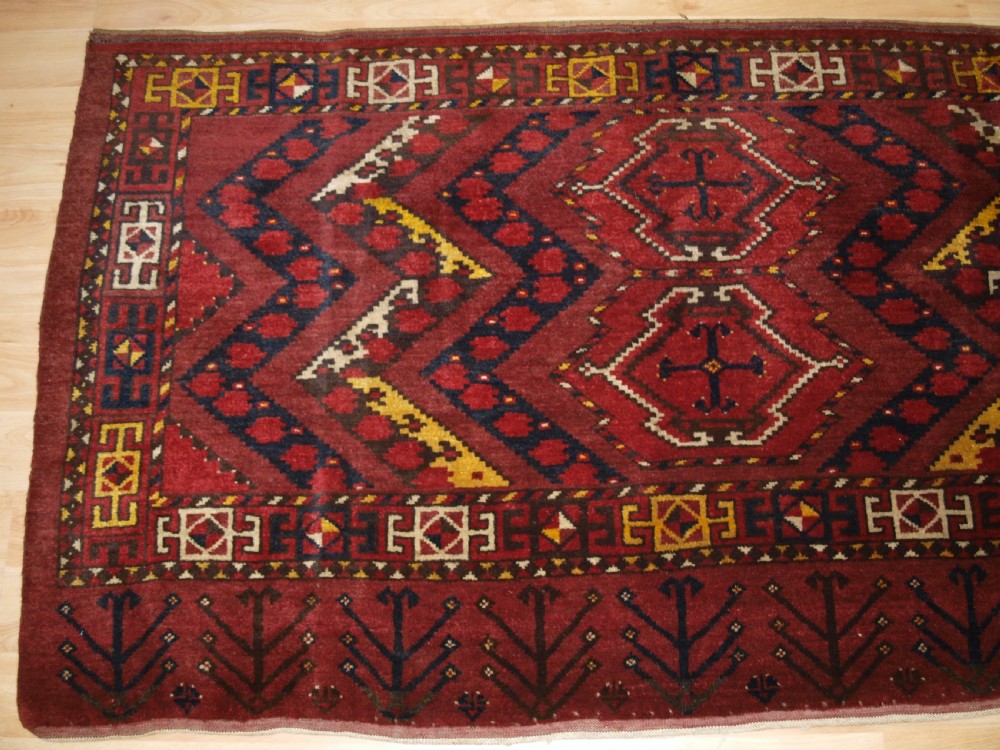 ANTIQUE ERSARI BESHIR TURKMEN IKAT DESIGN CHUVAL, CIRCA 1900. View II