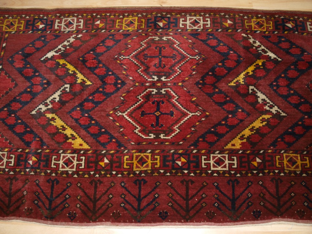 ANTIQUE ERSARI BESHIR TURKMEN IKAT DESIGN CHUVAL, CIRCA 1900. View IV