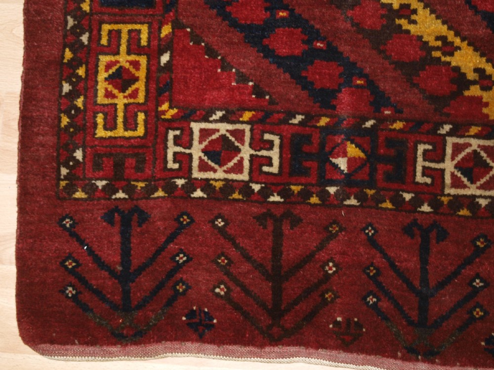 ANTIQUE ERSARI BESHIR TURKMEN IKAT DESIGN CHUVAL, CIRCA 1900. View VI