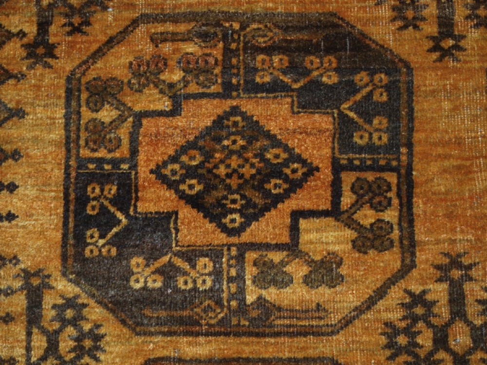 OLD AFGHAN ERSARI RUG, FADED GOLD COLOUR, CIRCA 1920/30. View VII