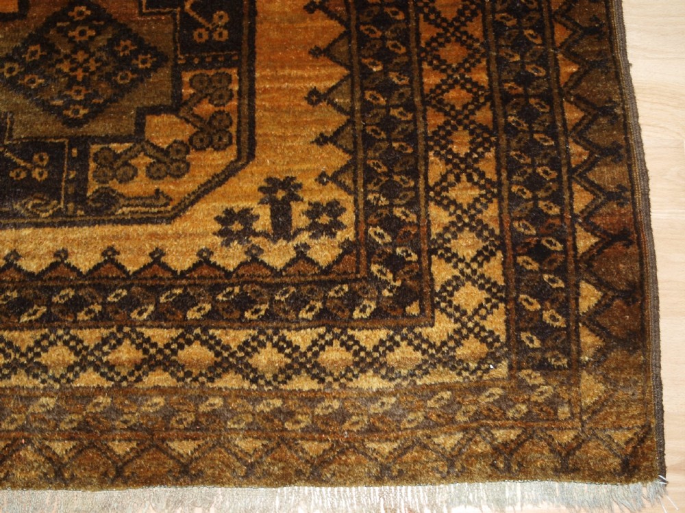 OLD AFGHAN ERSARI RUG, FADED GOLD COLOUR, CIRCA 1920/30. View IX