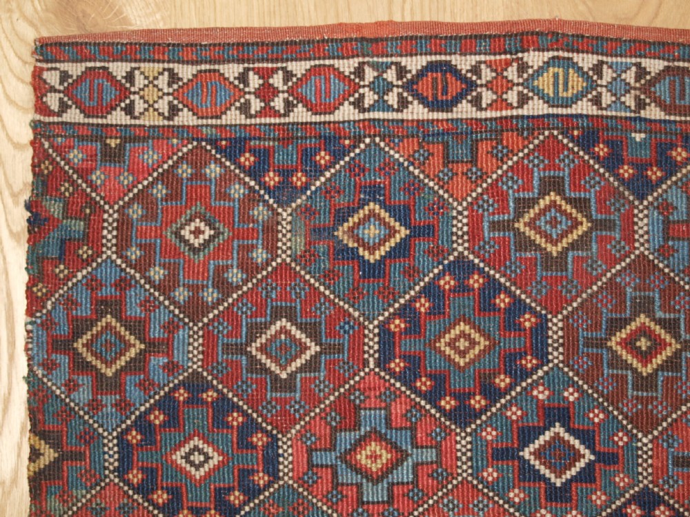 ANTIQUE SHAHSAVAN MAFRASH PANEL IN REVERSE SOUMAK TECHNIQUE, CIRCA 1890. View II