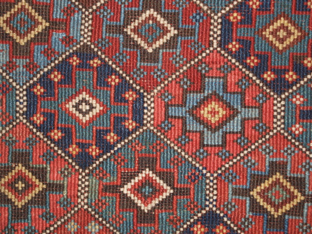 ANTIQUE SHAHSAVAN MAFRASH PANEL IN REVERSE SOUMAK TECHNIQUE, CIRCA 1890. View VI