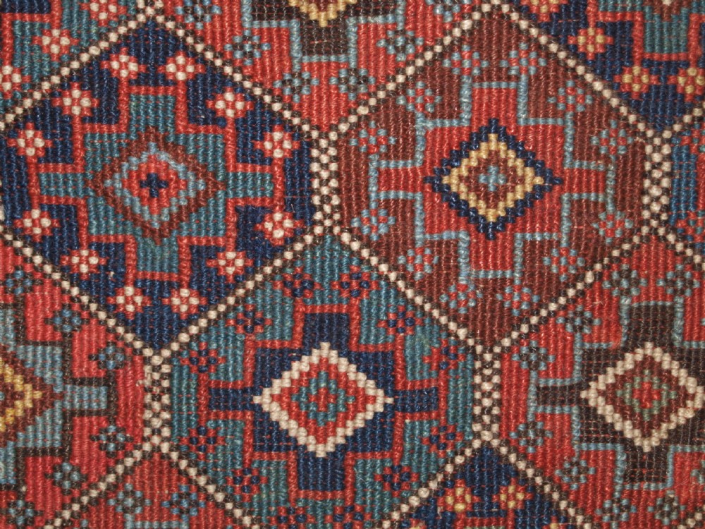ANTIQUE SHAHSAVAN MAFRASH PANEL IN REVERSE SOUMAK TECHNIQUE, CIRCA 1890. View VII