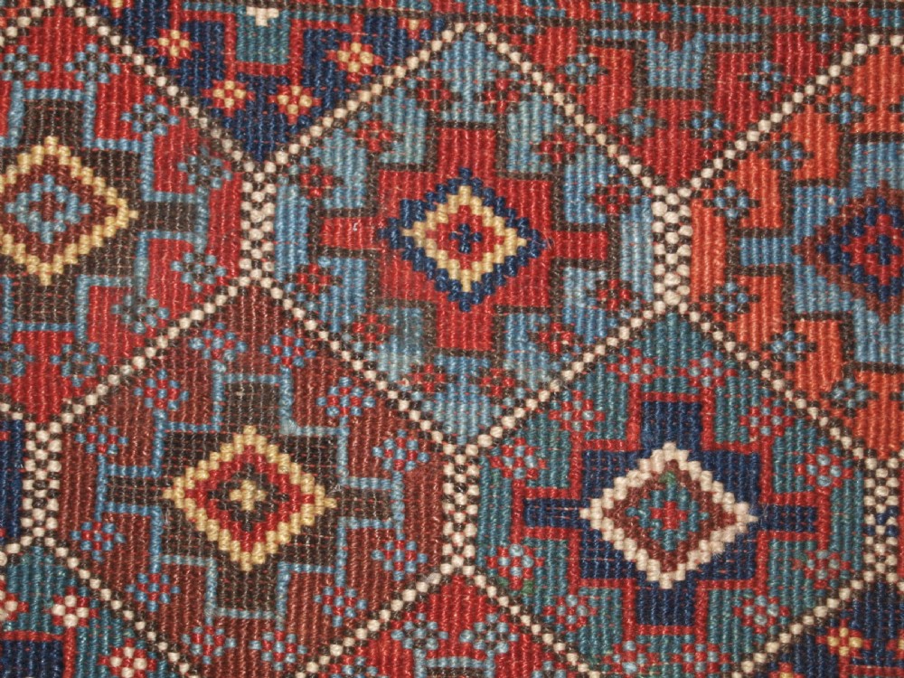 ANTIQUE SHAHSAVAN MAFRASH PANEL IN REVERSE SOUMAK TECHNIQUE, CIRCA 1890. View VIII