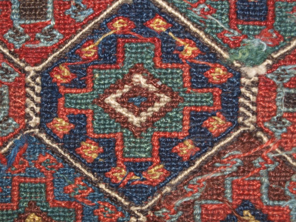 ANTIQUE SHAHSAVAN MAFRASH PANEL IN REVERSE SOUMAK TECHNIQUE, CIRCA 1890. View IX