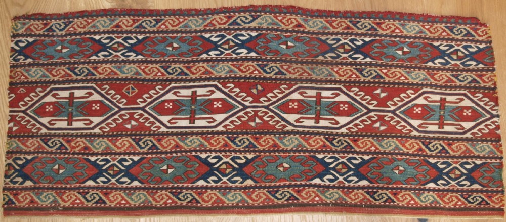 ANTIQUE SHAHSAVAN OR SOUTH CAUCASIAN SOUMAK MAFRASH PANEL, CIRCA 1890.