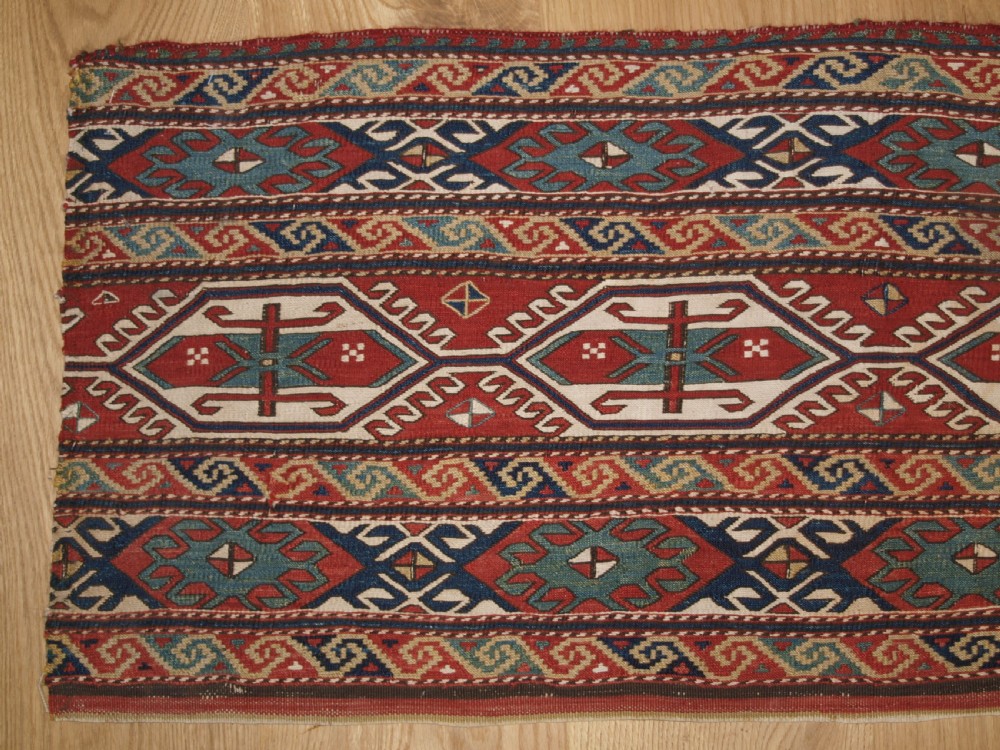 ANTIQUE SHAHSAVAN OR SOUTH CAUCASIAN SOUMAK MAFRASH PANEL, CIRCA 1890. View II