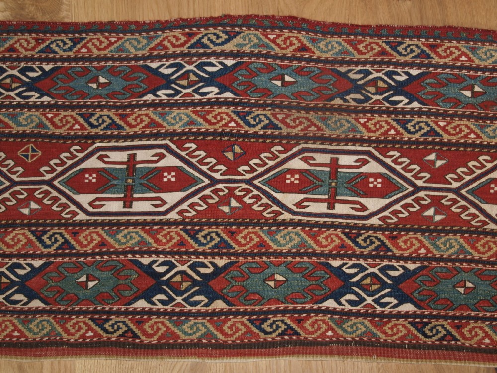 ANTIQUE SHAHSAVAN OR SOUTH CAUCASIAN SOUMAK MAFRASH PANEL, CIRCA 1890. View III