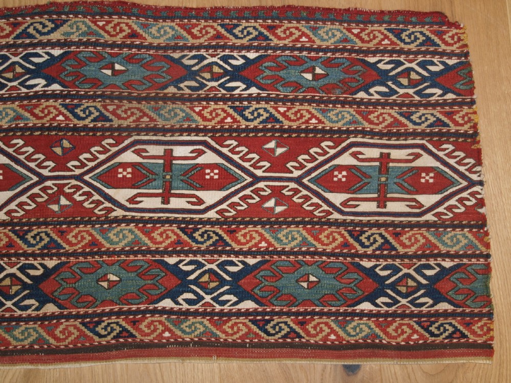 ANTIQUE SHAHSAVAN OR SOUTH CAUCASIAN SOUMAK MAFRASH PANEL, CIRCA 1890. View V